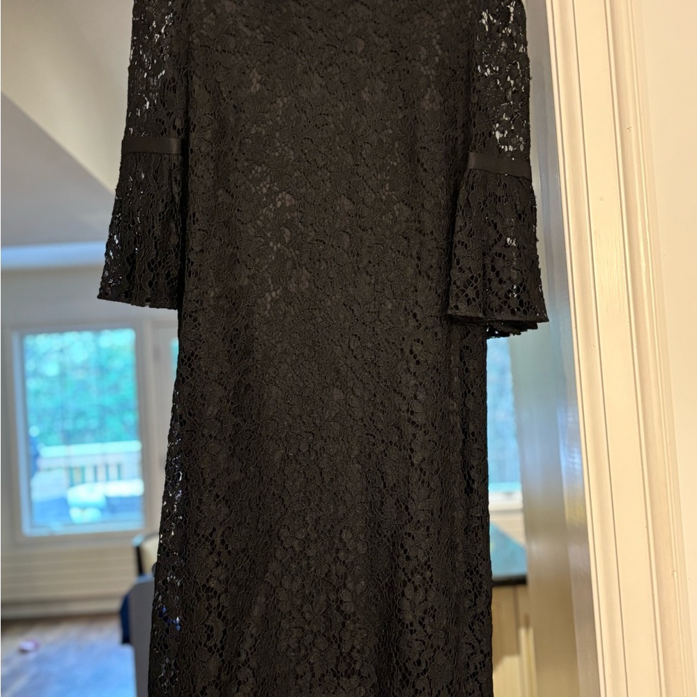 Dolce & Gabbana Black Lace Long Sleeve Dress